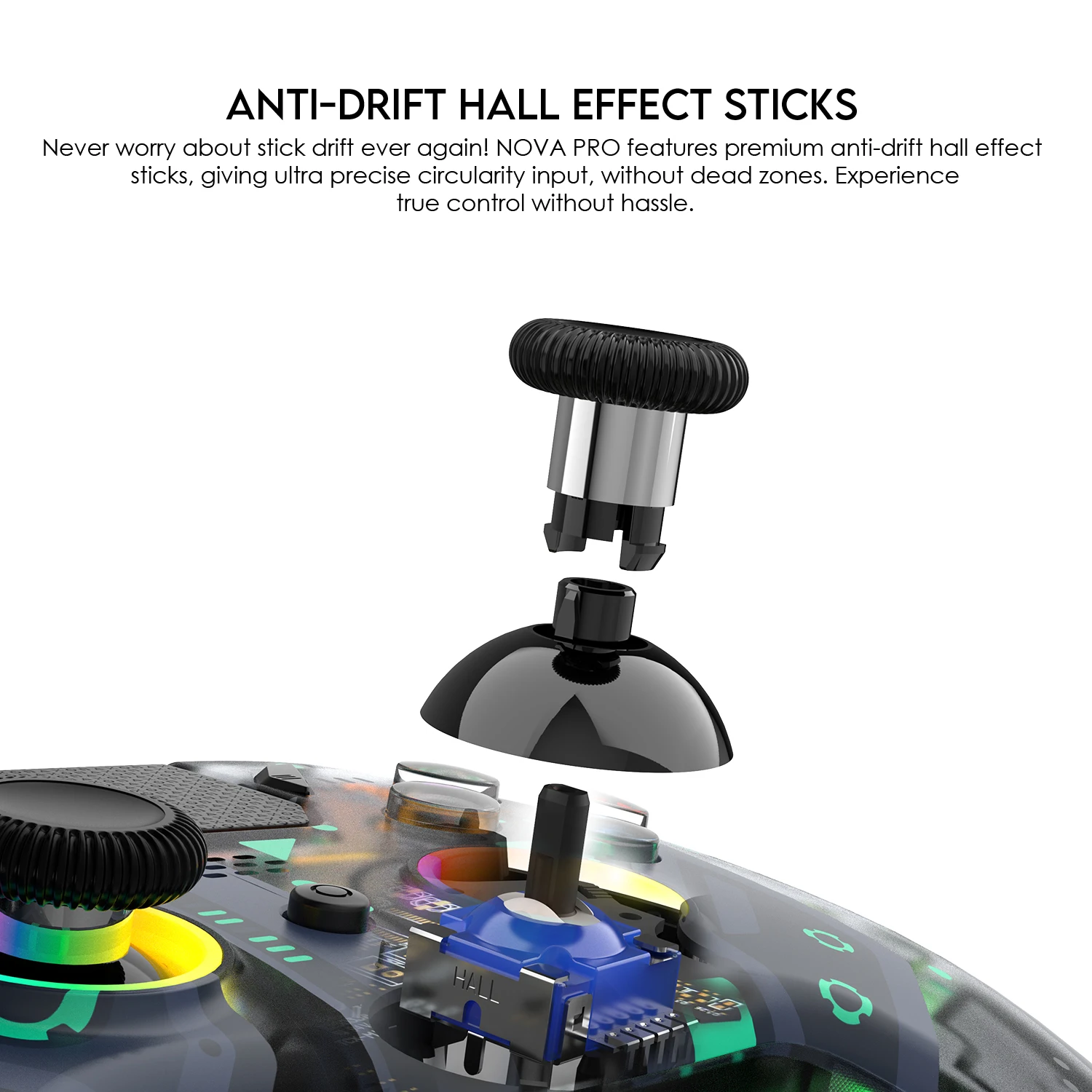 FANTECH NOVA PRO WGP14 V2 Gamepad sem fio com joysticks de efeito Hall e gatilhos controlador de jogos para PS4 PC Switch Android iOS