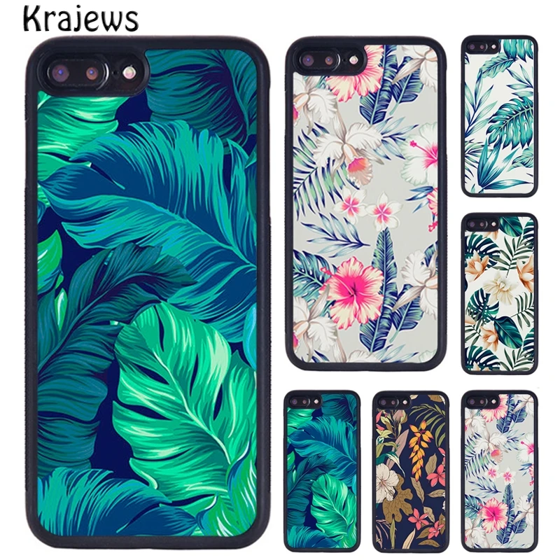 Krajews Tropical Banana Leaf Brand Phone Case For iPhone 16 15 14 plus 11 12 mini 13 Pro XR XS Max cover coque