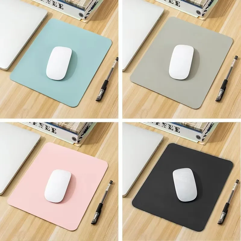 Solid PU Mouse Pad Non-Slip Gaming Desktop Leather Mouse Pad Waterproof Anti-Scratch Easy To Clean Mat for PC Laptop Desktop