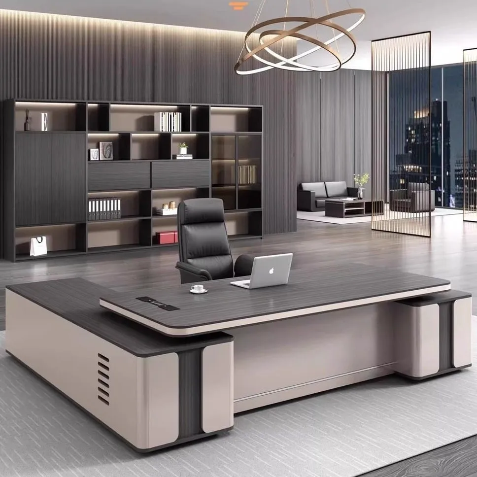 Boss Desk Simple Modern Table And Chair Combination Light Luxury Chairperson's Office President's Desk Manager's Room Table