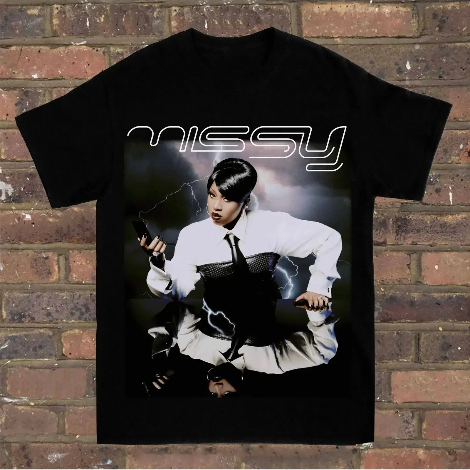 New Popular Missy Elliott  For fan Black Size S to 4XL FA1225 vintage Washed Stretched Breathable streetwear Unisex graphic