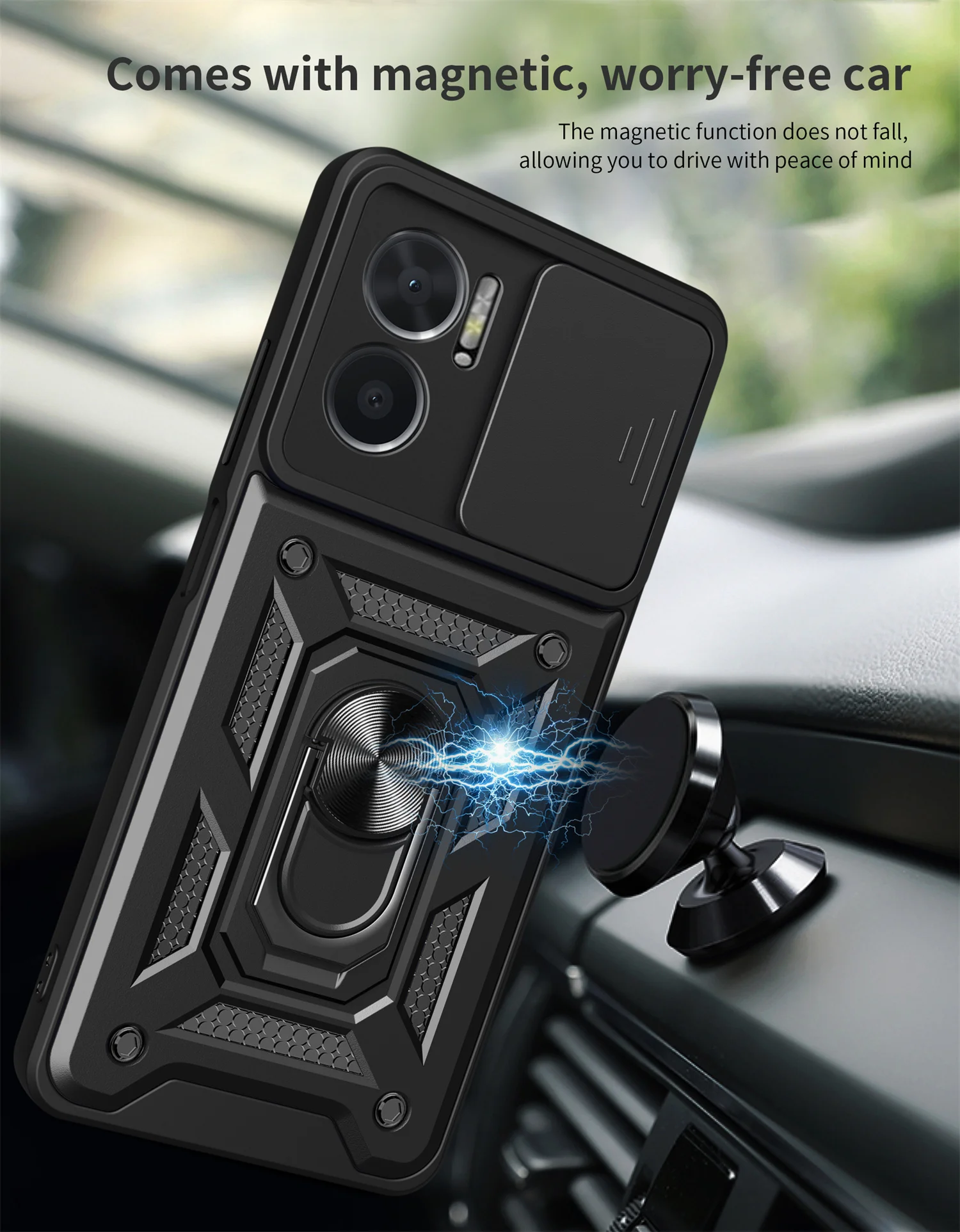 حافظة حماية للكاميرا بحامل محمول لهاتف Xiaomi Redmi 10 5G Armor Hybrid Rotating Bracket 360 °   غطاء Redmi10 5 جرام
