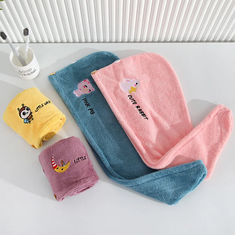 Women Girl Towels Bathroom Microfiber Towel Rapid Drying Hair Towel Magic Shower Cap Lady Turban Head Wrap