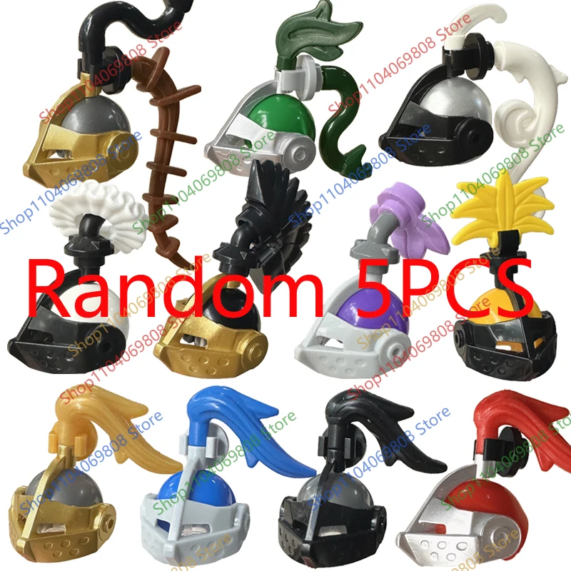 MOC Mittelalterlicher Ritter Figur Bausteine Zubehör Helm Maske Rüstung Jäger Umhänge Scheide Speer Mini-Bausteine Spielzeug Geschenke N24