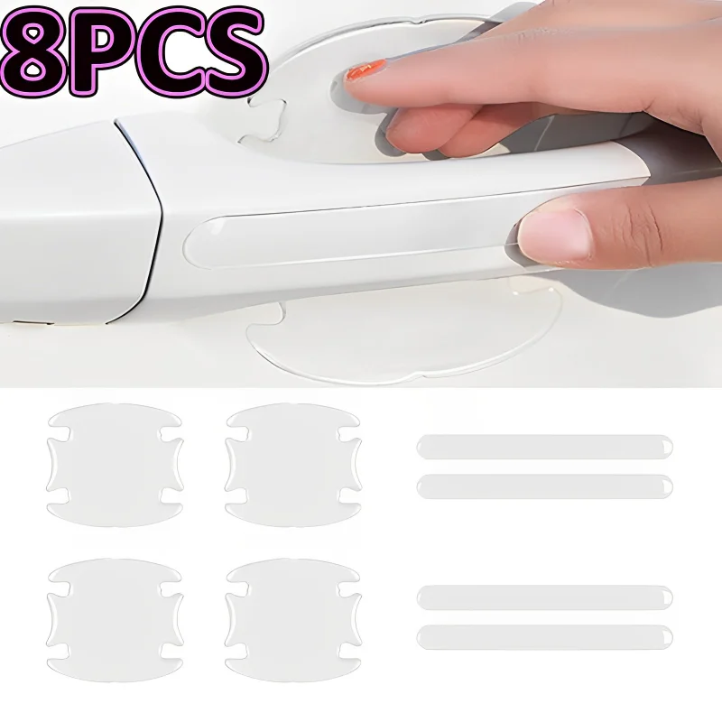 

4/8/16PCS Transparent Car Door Handle Bowl Scratch Protective Invisible Anti-collision TPU Car Door Bowl Invisible Cars Sticker