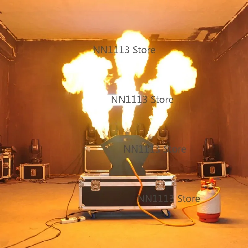 200W 3 Head Stage Effect Equipment DMX512 Control Electric Spray Fire Flame Machine for DJ Party Event Jet Fire Flame Making