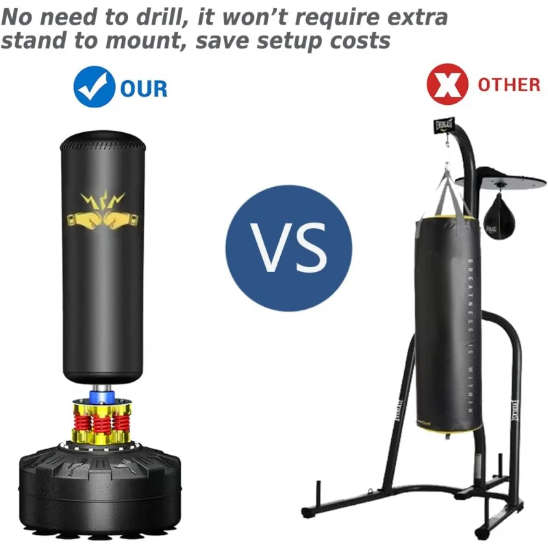 CCJPunching Bag for Adults 70'',OKUGAFIT Freestanding punching bag for adults -Suction Cup- Boxing Bag with Stand for MMA Muay T