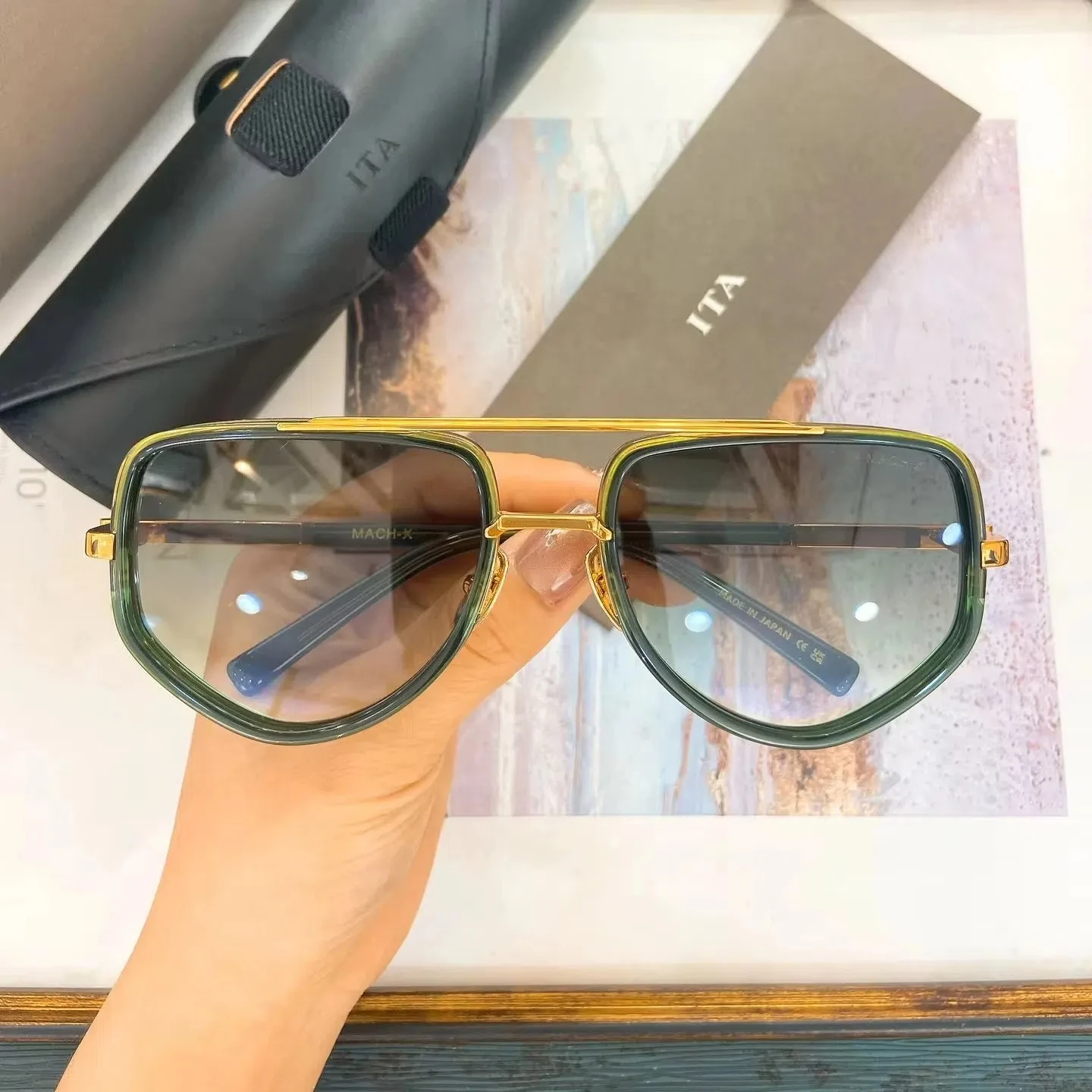 

Newest Brand Women Men Sunglasses Luxury Acetate+Alloy Frame Stylish UV400 Gradient For Unisex Eyeglasses ADITA MACH-X DTS463