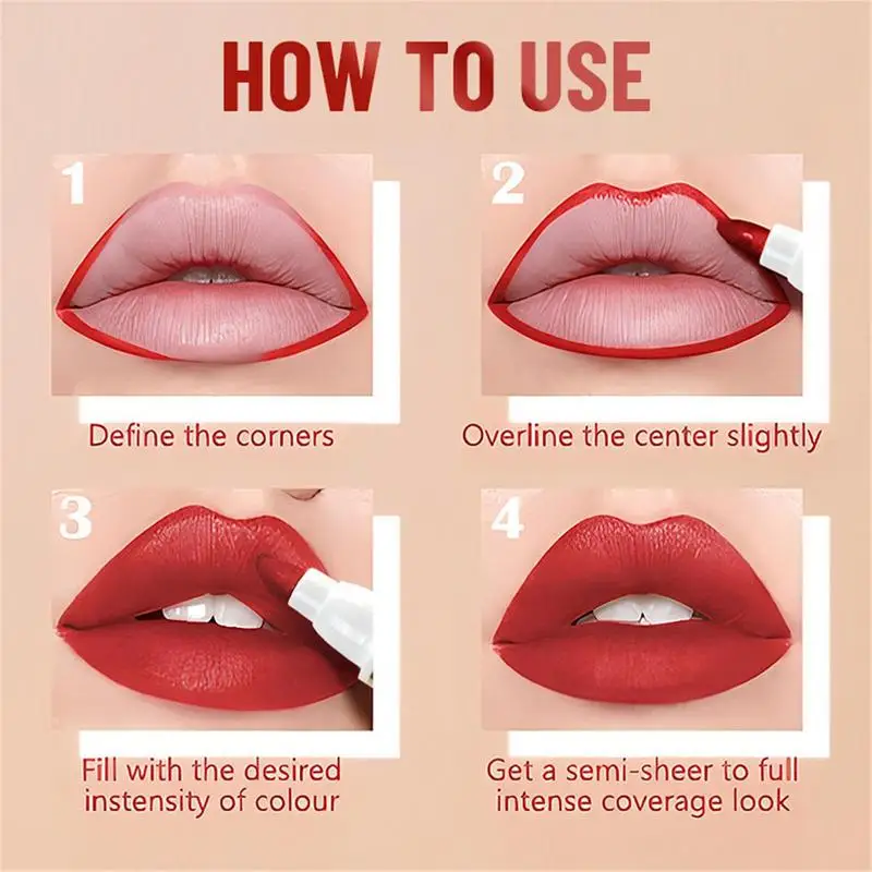 6-color Matte lip liner lipstick pen Long-Lasting waterproof Lip Stain Marker for Young Girls for Wedding Bars Home