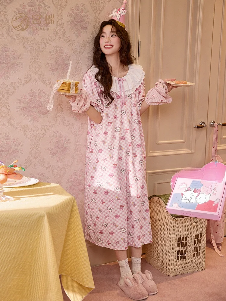 chemise-de-nuit-pour-fille-mary-sensation-rafraichissante-en-modal-et-coton-avec-dentelle-manches-courtes-vetements-d'interieur-vetements-de-nuit-d'ete-pour-jeunes-motif-floral