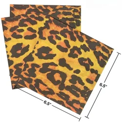 20pcs 33cm 2-Ply New Leopard Print Soft Mother and Baby Available Food Grade Printed Pattern Party Tissue Commercial Wholesale