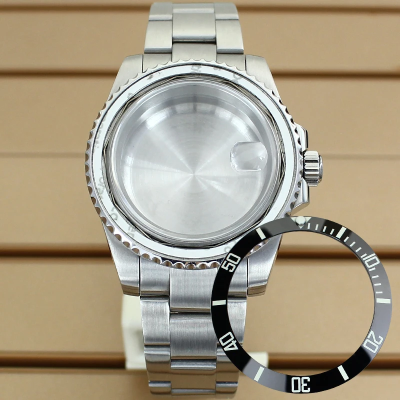 

NH35 40mm SUB Ceramic Insert Glide Lock Clasp Watch Case For Seiko NH34 NH35 NH36 NH38 Miyota 8215 ETA 2824 Movement 28.5mm Dial
