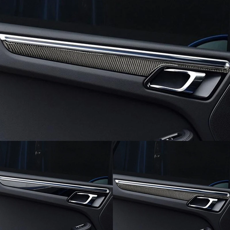 

For Porsche Cayenne Macan Carbon Fiber Car Interior Door Armrest Side Decoration Strip Trim Cover Refit Accessories