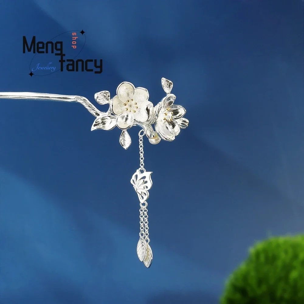 New Chinese Retro Begonias Tassel Ancient Wind Hairpin Female Classical Hanfu Exquisite Elegant Simple Headdress Fashion Jewelry