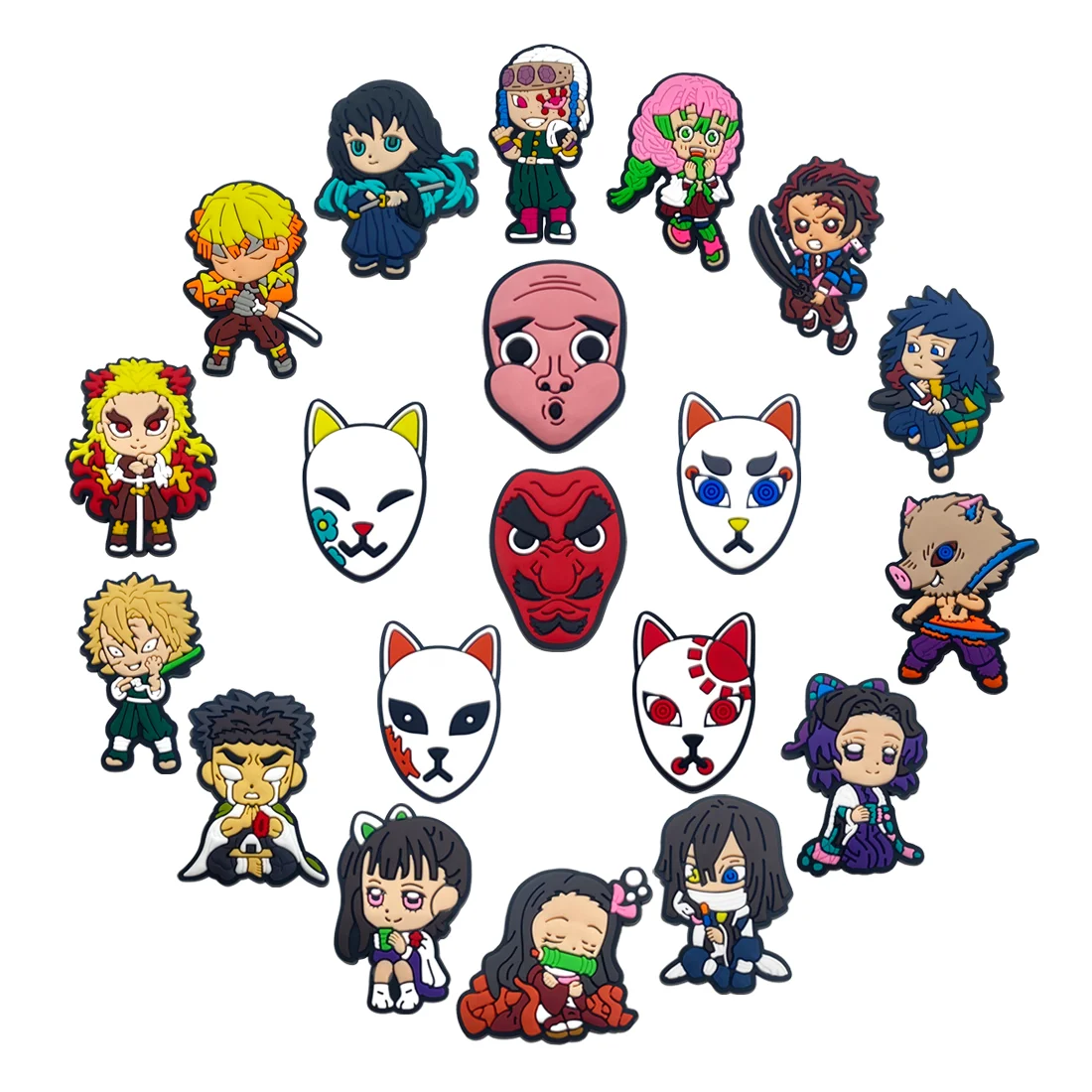 31Pcs/Set Cartoon Japanese anime Shoe Charms Accessories PVC Shoe Decrations Wristband Buckle Kids X-mas Gift image 5