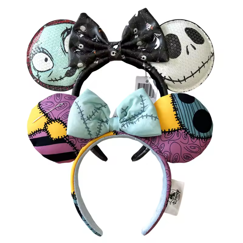 2026 Mickey Mouse Ears Headband 2025 Cinderella Rapunzel Princess Bow Minnie Ear Headwear for Adult Kids Holiday Hairband - Image 28