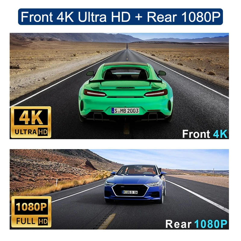 Mrec Dashcam 4K Wifi Dual Camera Front Rear Dash Cam for Ford Kuga Ecoboost Plug in Hybrid Mk3 2019 2020 2021 2022 2023 2024