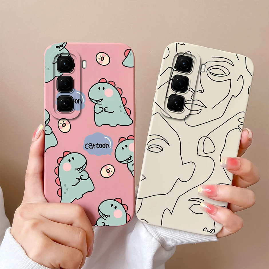 Case For Infinix Hot 50 4G 5G Cute Cartoon Dinosaur Silicone Soft Phone Cover For InfinixHot 50 4G Funda Infinix Hot50 5G Bumper