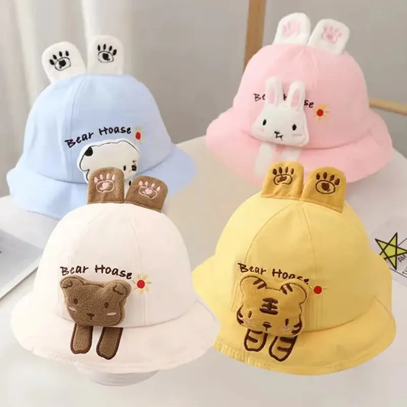 Cartoon Animal Ears Baby Bucket Hat Cute Soft Cotton Infant Boy Girl Fisherman Cap Casual Toddler Kids Sun Hats Panama hat Gorra