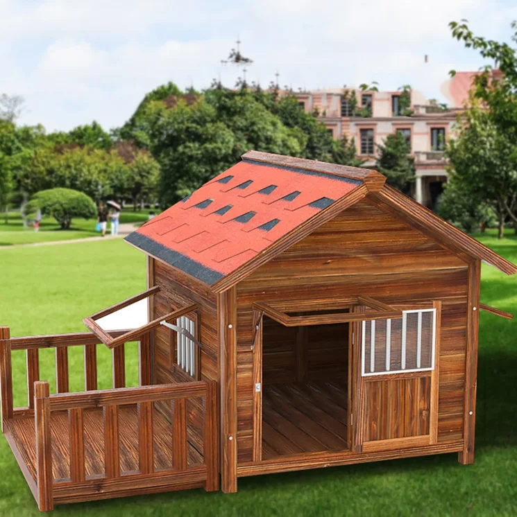 Spot wholesale hot selling wooden small animal cage indoor outdoor pet villa large kennel various size waterproof dog wood house