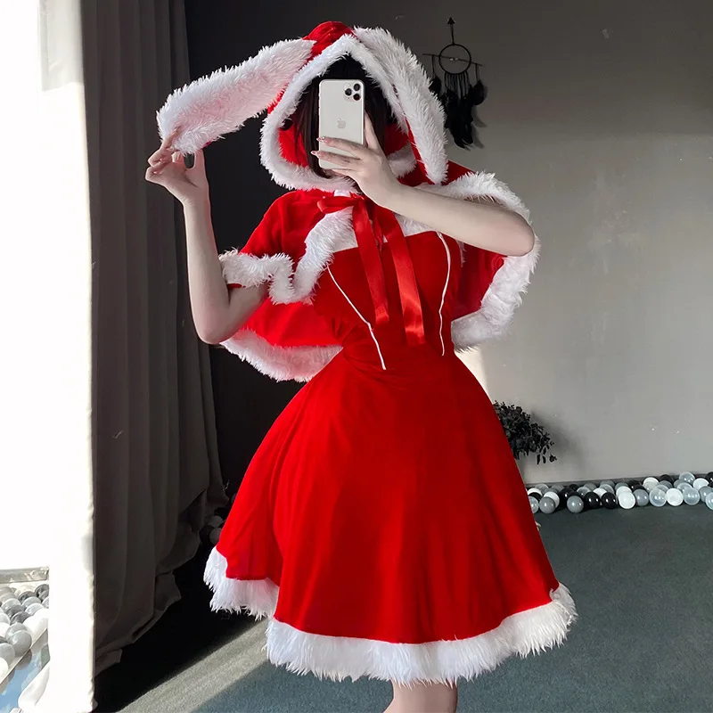 

Christmas Dress suit Stage Performance Dress Fashion All-match Sling Skirt with Jacket