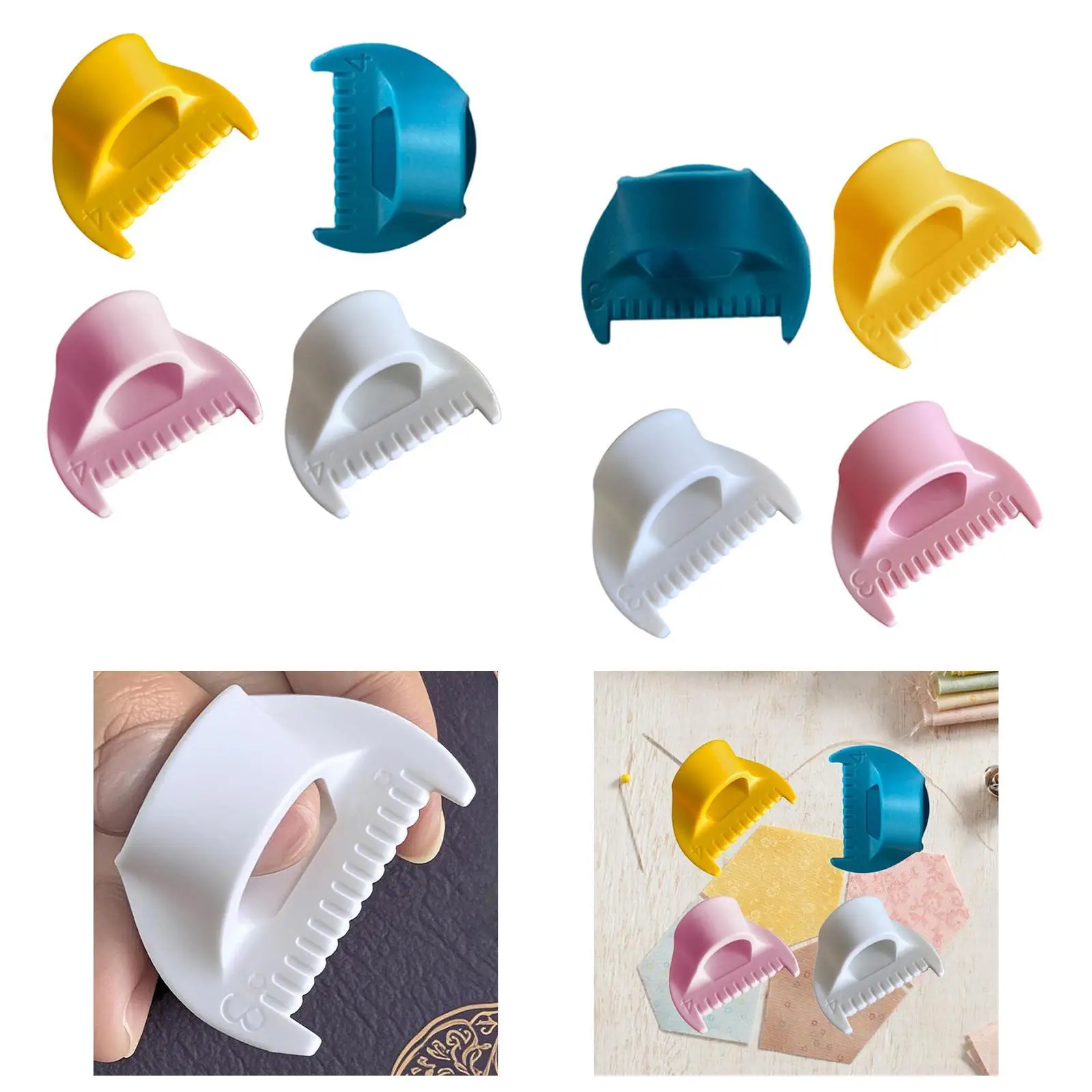 

4Pcs Edge Stitch Lock & Sewing Gauge Mini Sewing Finger Ruler Hand Sewing Edge Tool Stitching Tool Kit Seam Finishing Tool