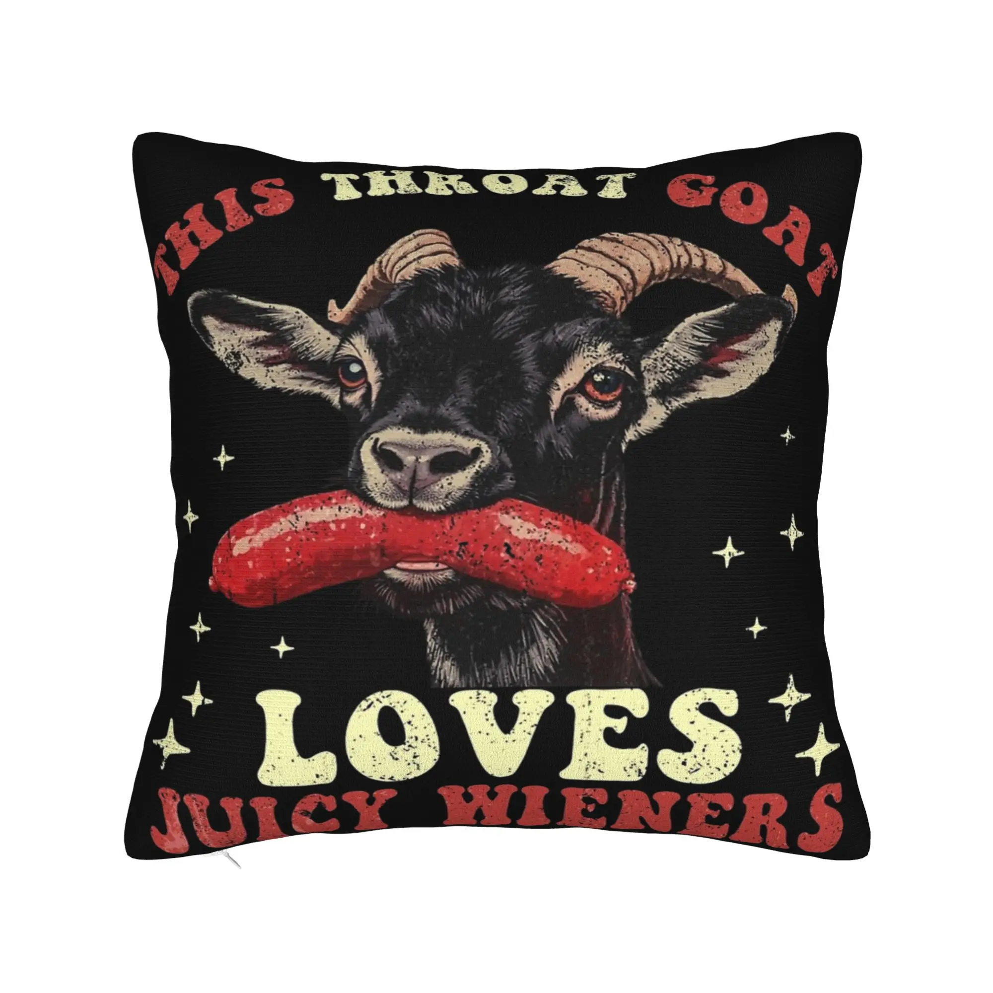Throat Goat Funny Adult Humor  Pillowcase Merch Printed Cushion Cover Decoration  Pillow Case Cover Home Multi-Size