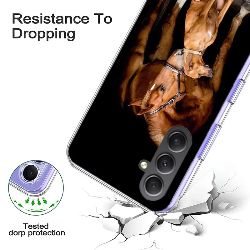 Domineering Cool Horses And Dogs Cover For Samsung A54 A34 A24 A14 A53 A33 A23 A13 A52S A32 A22 A12 Phone Galaxy A03 A04 A02S A4