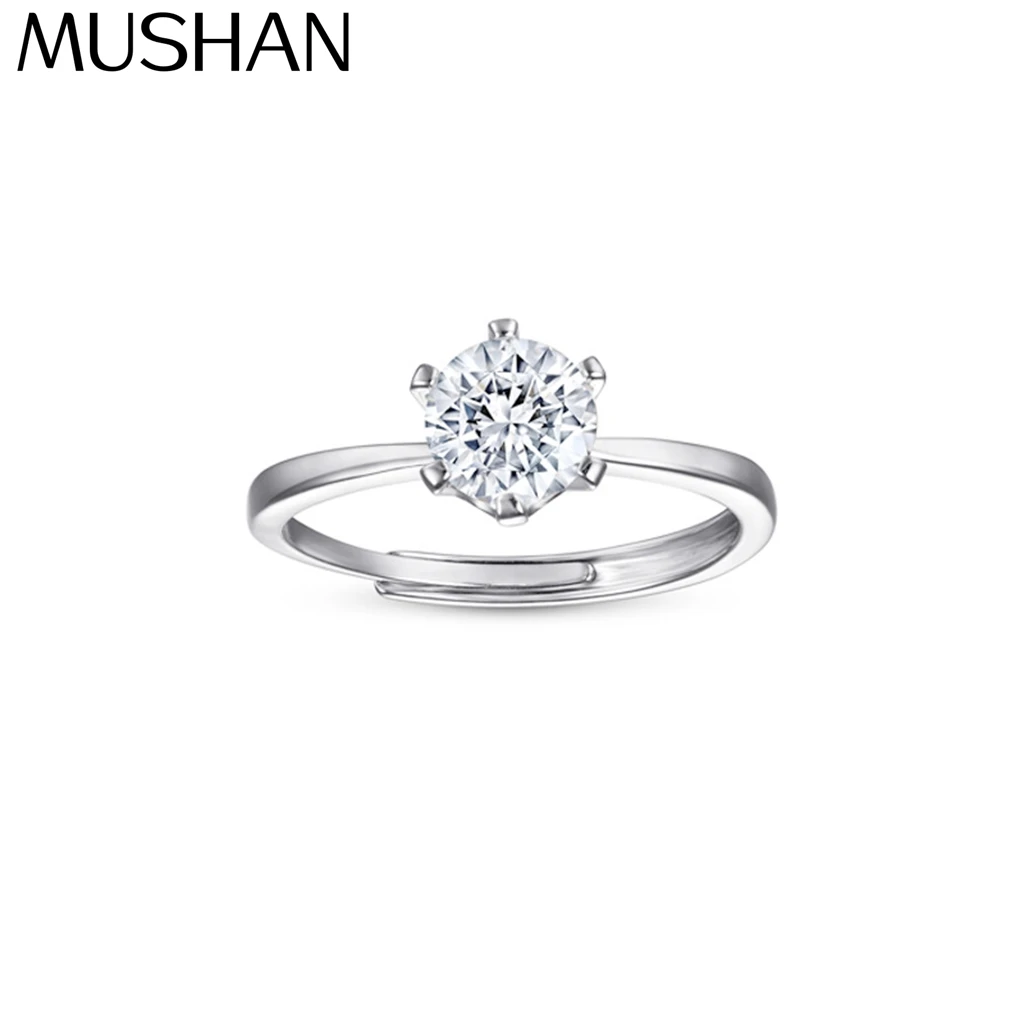 

MuShan Jewelry 925 Sterling Silver Rings Bands Engagement Ring 5A Cubic Zirconia Rings Bands Anniversary Sparkle Women Gift