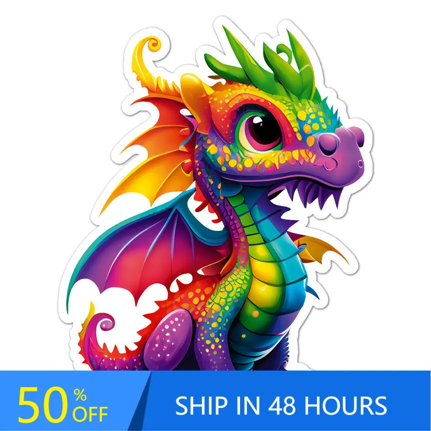 

Winged Dragon, Sticker, Indoor Cool Camper Van Boat Window Truck Waterproof Vinyl Decal Accessory Retro Vintage