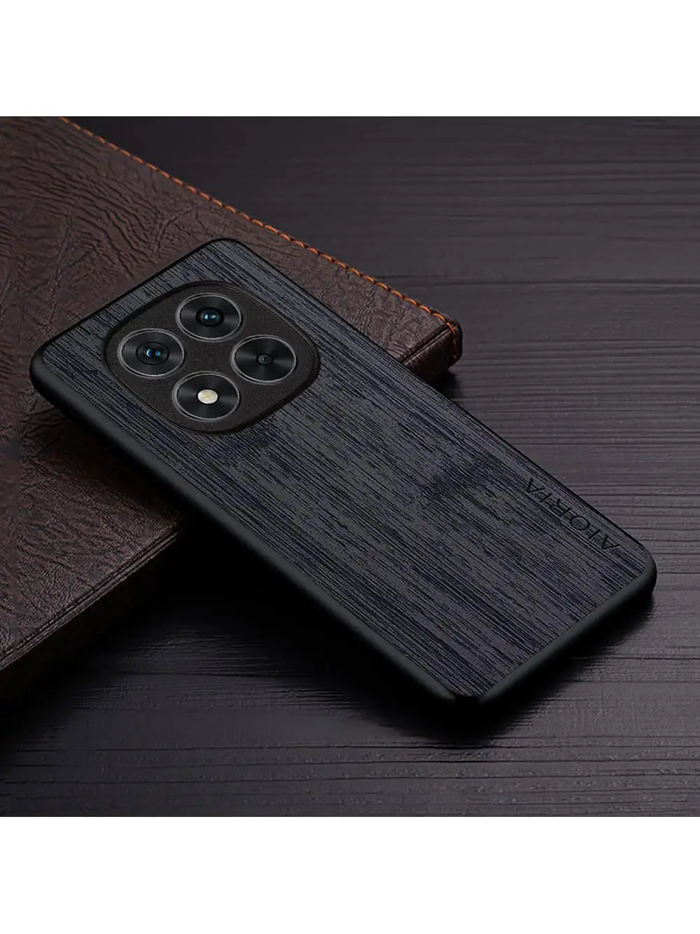 Etui na Xiaomi Redmi Note 15 14 Pro Plus 4G 5G Funda z prostym wzorem drewna, skórzane etui PU na telefon Redmi Note 15 Pro — zdjęcie produktu 7