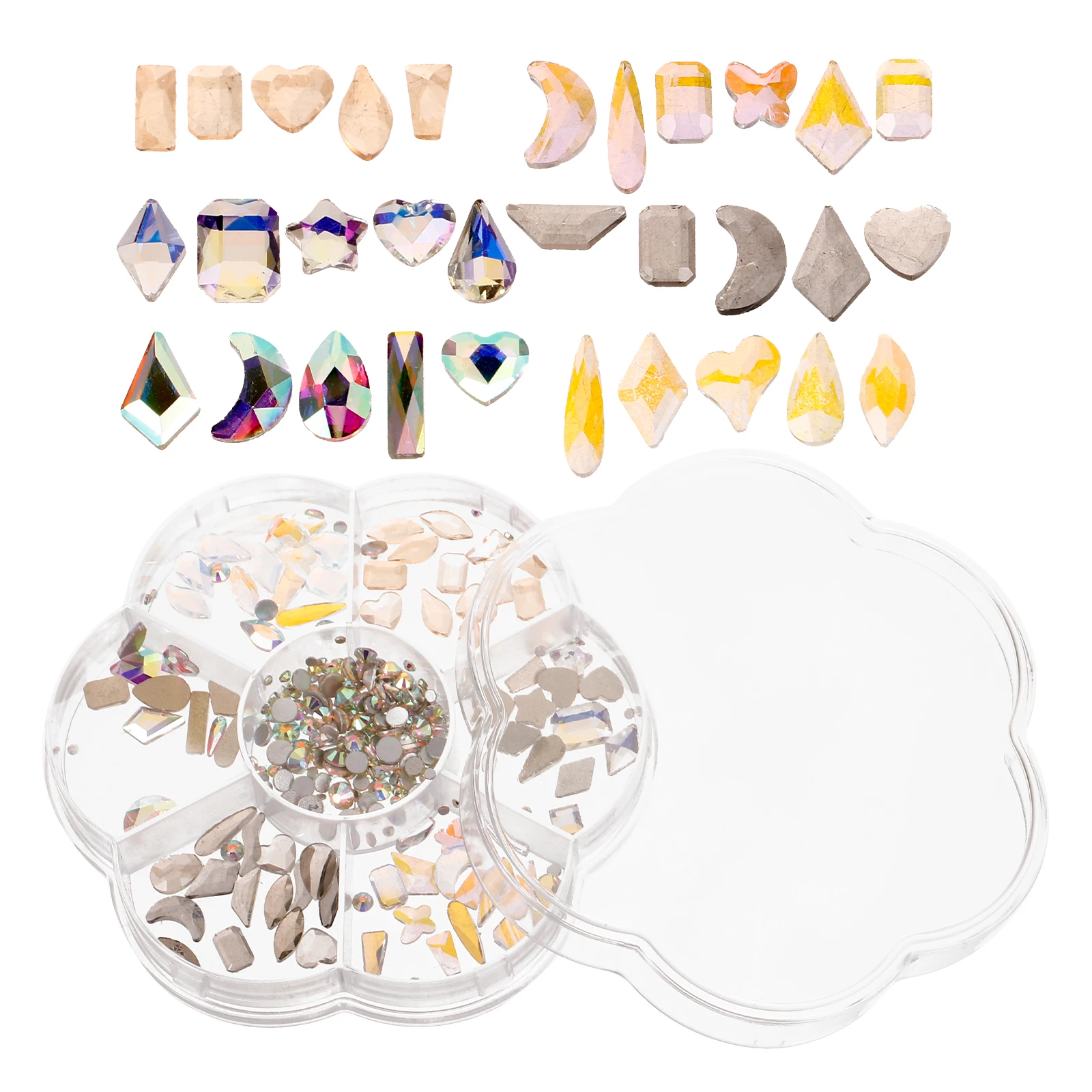 

1 Box Irregular Rhinestone Charms Decorative Nail Art Gems Manicure Decorations For Acrylic Gel Nails Women'S Diy Nail