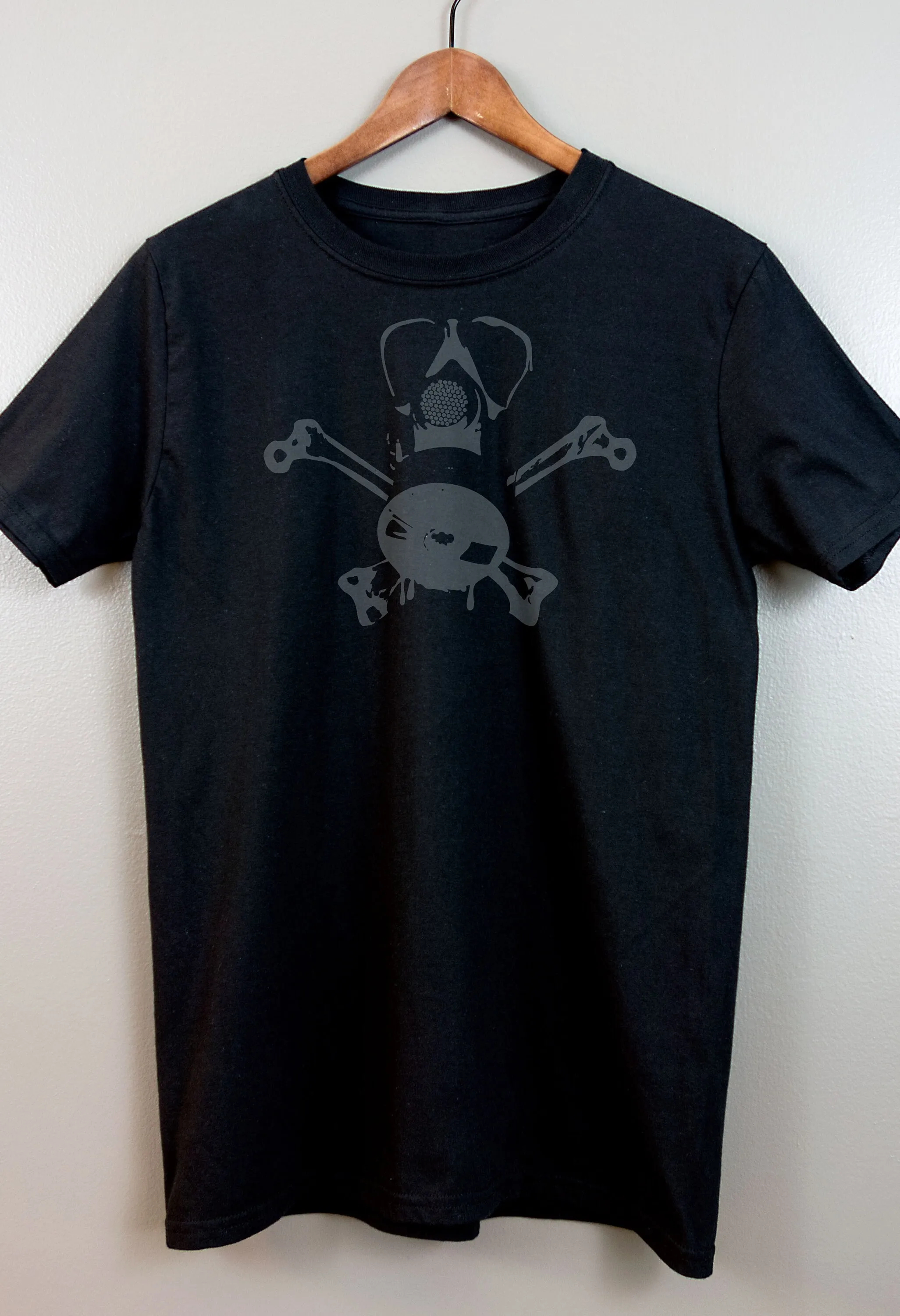 Steampunk  T Shirt Soft grunge Lowbrow Nu Pastel goth Gothic Skull Crossbones Gasmask Dystopia Apocalypse Jolly