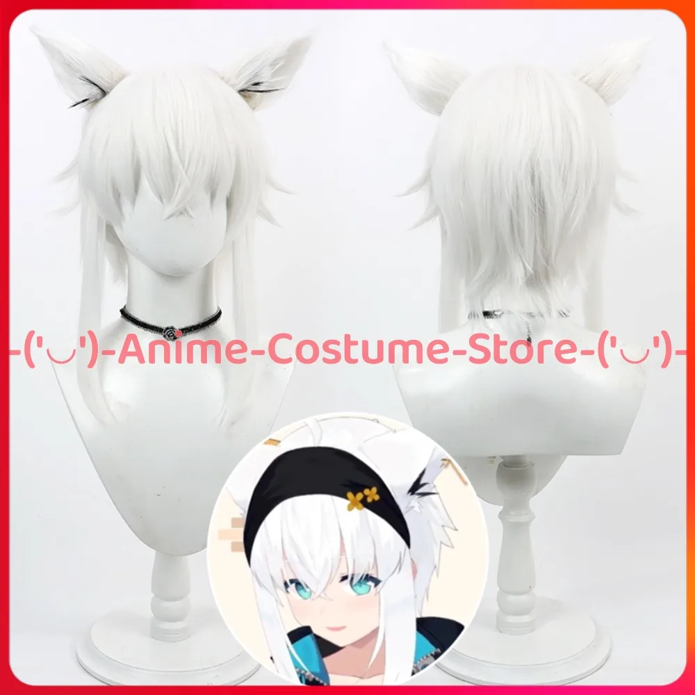 

Hololive VTuber Сираками Фубуки Косплей Парик с Ушками Аниме Игровой Персонаж Хэллоуин Карнавальный Костюм Для Вечеринки Парики Синтетические Волосы