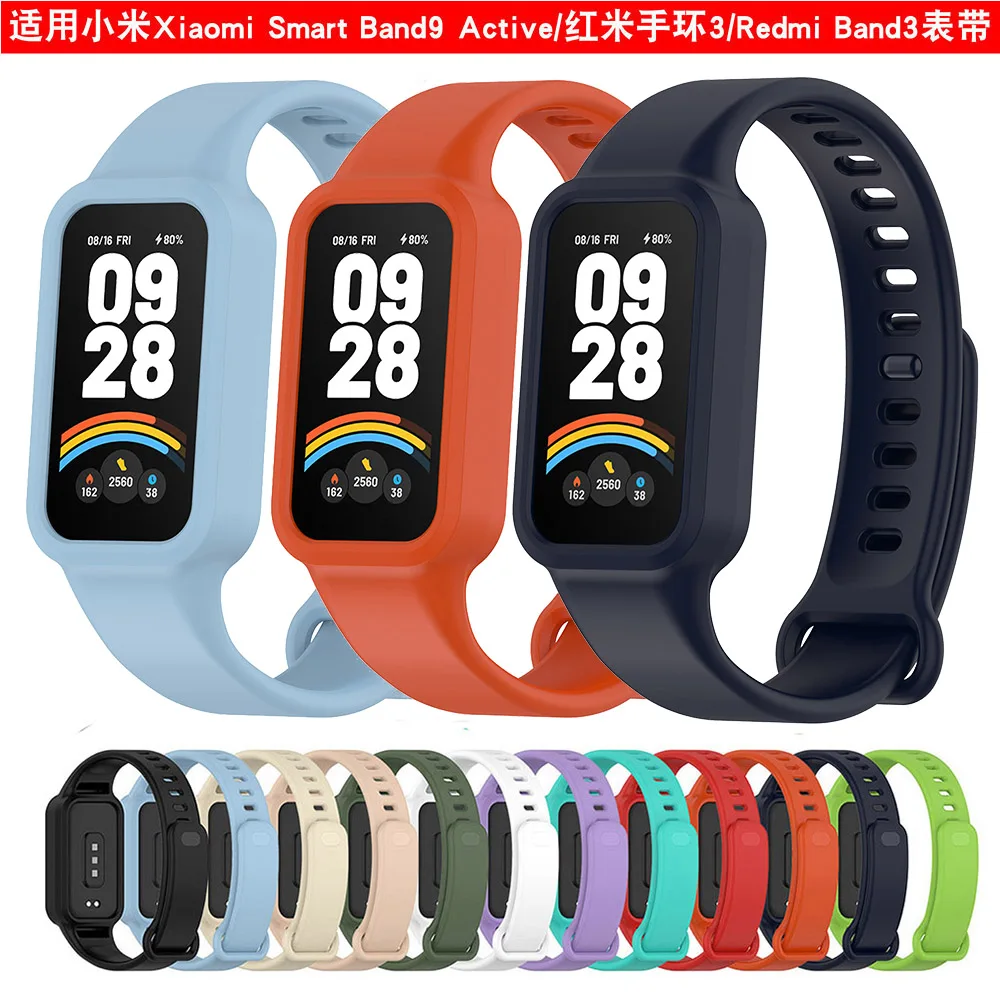 حزام سيليكون لـ Xiaomi Smart Band 9 سوار معصم نشط لملحقات Redmi Band 3 Correa