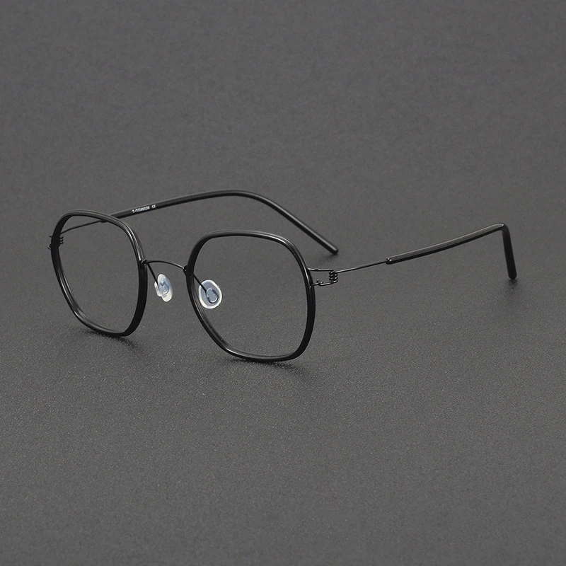 

High Quality Pure Titanium Optical Glasses Frames Men Retro Glasses Polygonal Prescription Eyeglasses Luxury Brand Eyewear