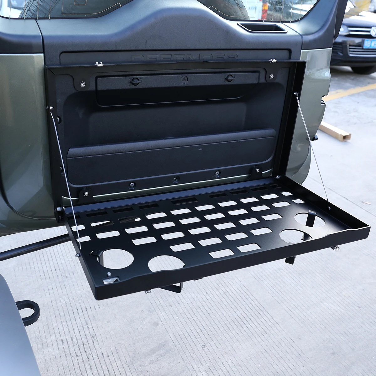 

Подставка для поддона задней двери Land Rover Defender, подставка для поддона задней двери автомобиля, алюминиевый сплав 1 шт. 2020-2023 (модель троса)