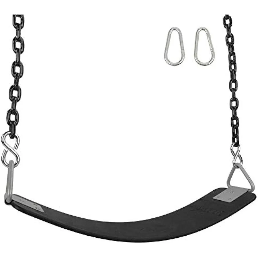 Swing Set Stuff Inc. 폴리머 벨트 시트(8.5피트 포함) 코팅 체인 블랙