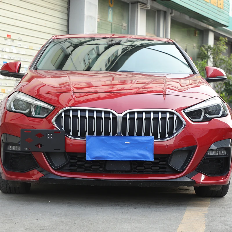 For 4-door version BMW 2 Series F44 2020-2024 Aluminum Alloy Black Car Front Bumper License Plate Holder Car Accessories