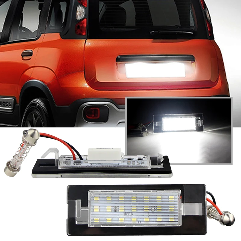 피아트 팬더 Mk3 유형 169 MK4 312 LED 번호판 라이트 번호판 라이트 번호 백라이트 램프 319 용 2pcs 71734797