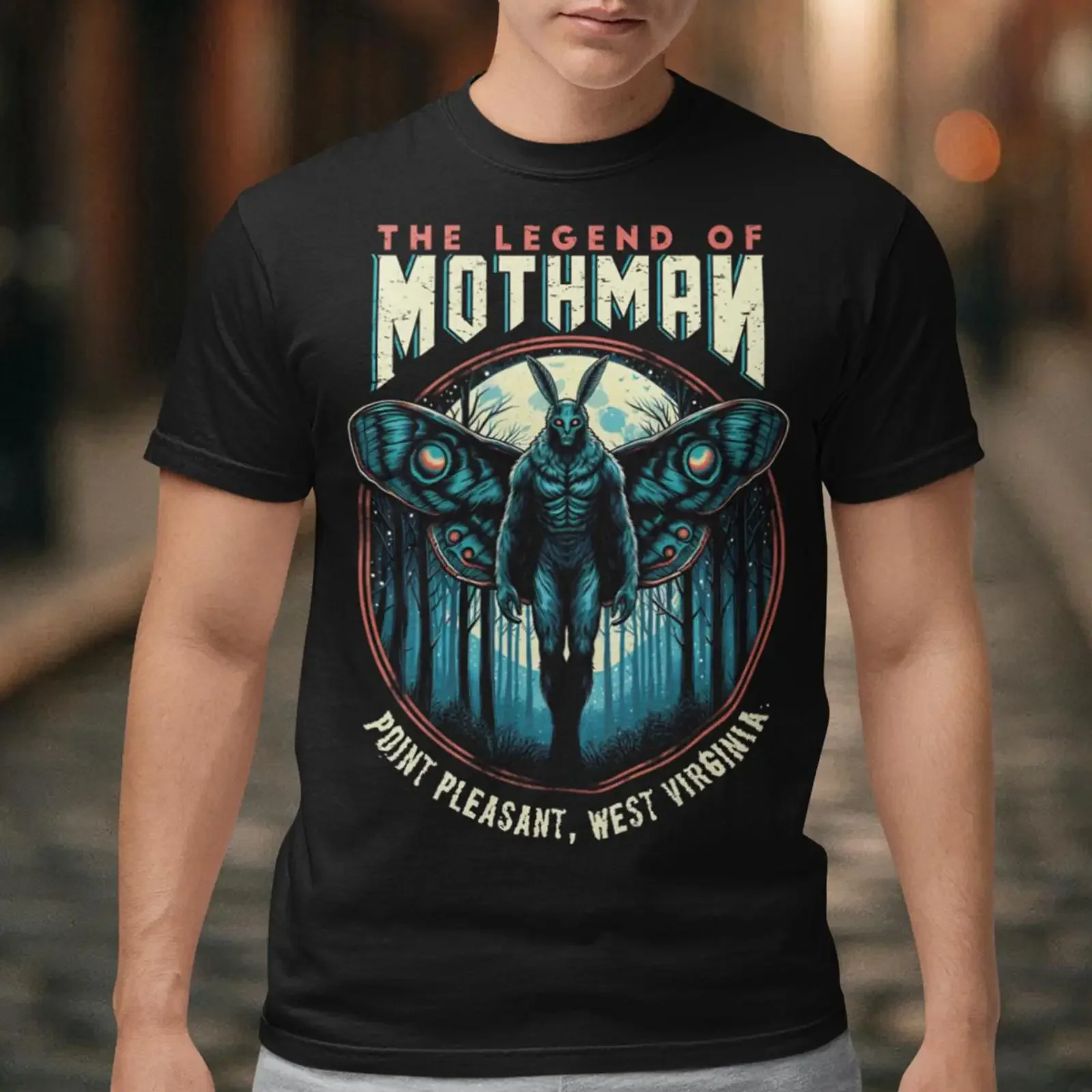 The Legend Of Mothman T Shirt Urban Cryptid Cryptozoology  vintage Washed Comfortable Top For Everyday Wear Casual Stretched