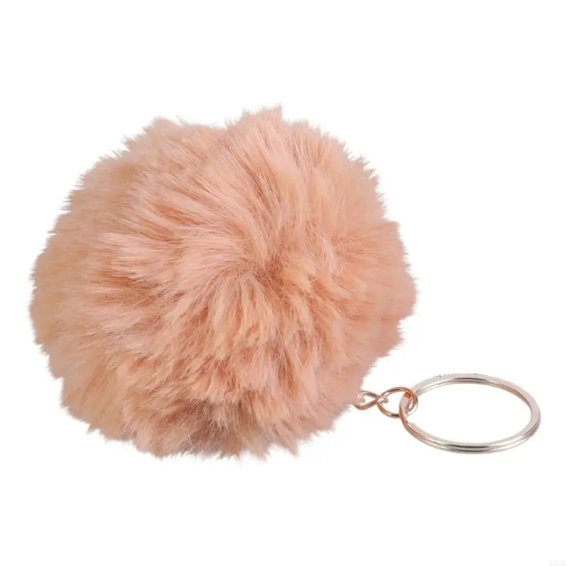 X5XA Pom Pom Keychain Faux Fur Hair Ball Tassels Pendant Charm Car Bag Keyring