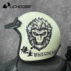 DOT Open Face Casco Moto for Motorcycle Accessories Men Moto Helmets Certificated Retro Motorcycle Helmet Cafe Racer