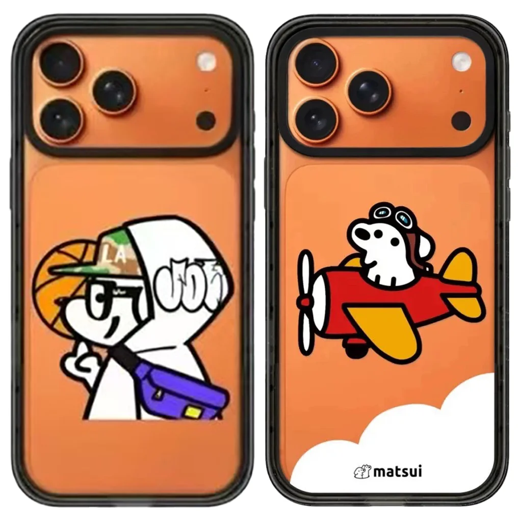 

Airplane Dog Acrylic Black Border Magnetic Case: Compatible with iPhone 17 16 15 14 13 12 Pro Max 17 Air
