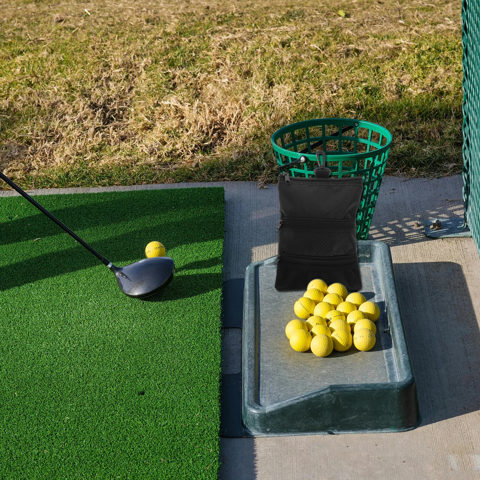 

Compact Portable Golf Ball Bag Durable Nylon Storage Organizer Pouch Large Capacity Golf Accessories Holder Shoe Bag for Gym