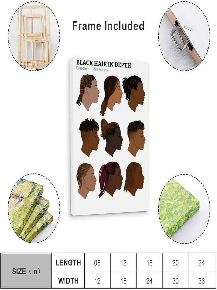 African Braid Hairstyles Art Poster  Canvas Wall Decor for Office  Bedroom  Aesthetic Gift x inch x cm  Framestyle