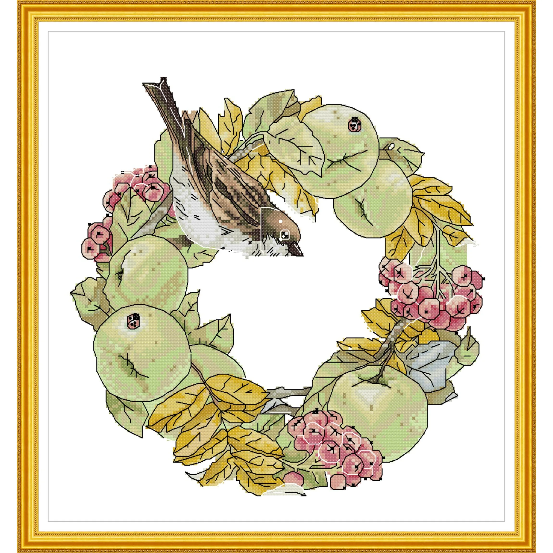 

Набор для вышивания крестиком Soulgift News, готовая вышивка на канве с нанесенным рисунком, нитки DMC, набор для вышивания — Осенняя погода