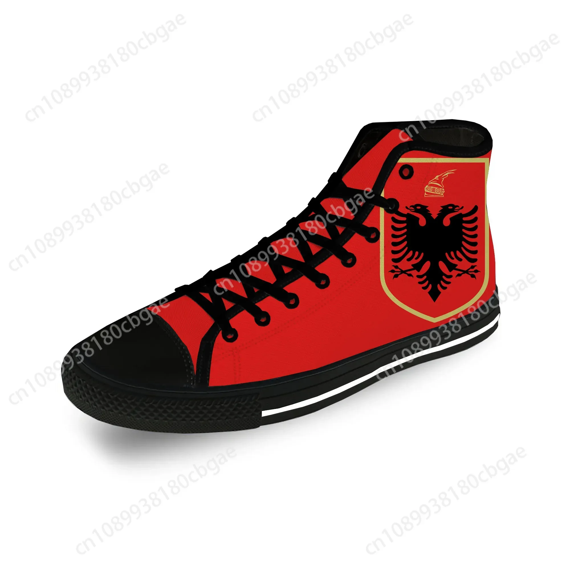 Albania Flag Eagle High Top Sneakers Mens Womens Teenager Casual Shoes Canvas Running Shoes 3D Print Breathable Lightweight shoe