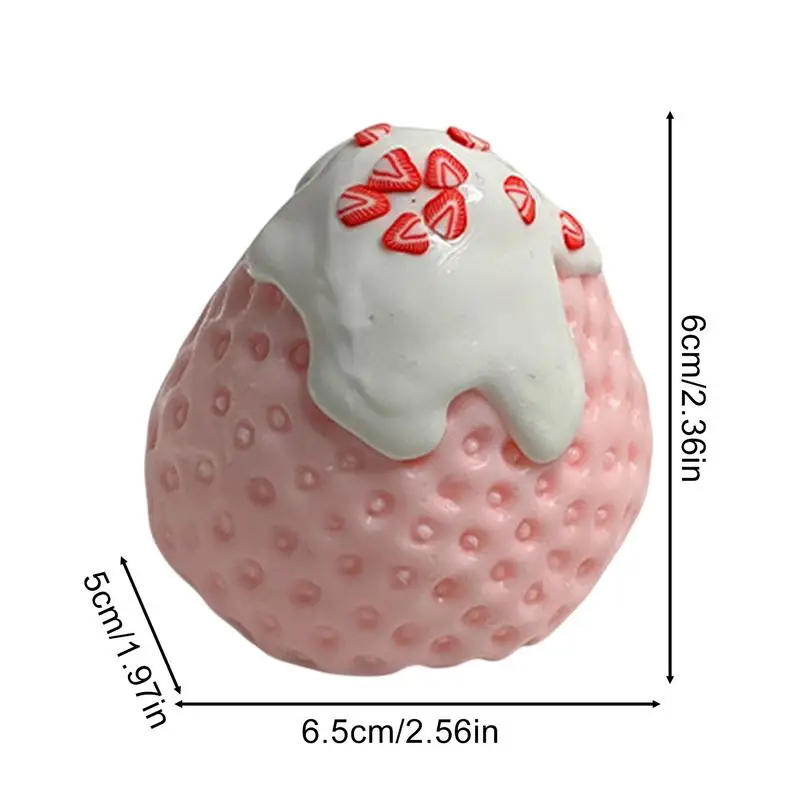 สตรอเบอร์รี่ความเครียดของเล่นบีบ Fidget Ball ซิลิโคนบีบของเล่นสําหรับผ่อนคลายและบรรเทาสําหรับเด็กวัยรุ่น