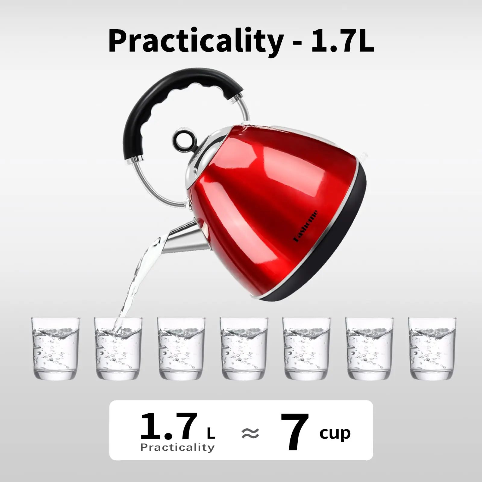 Messzemenő kapacitású 1.7L Rozsdaálló Élősövény Duruzsol Elektromos Főzőedény vel automata áram Meghibásodás 1500W Biztonság automat shut-off forró vize Gőzkazán